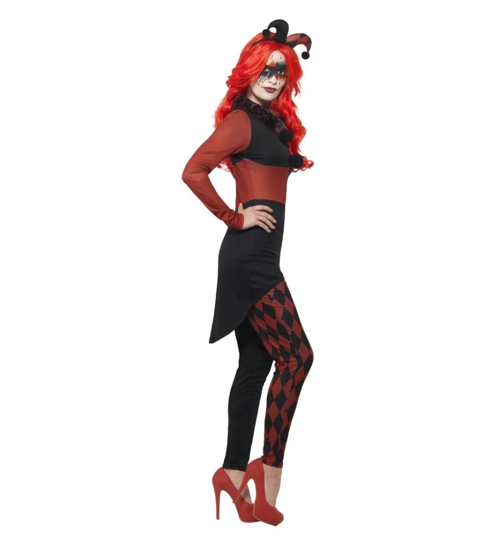 Dámský kostým Harlekýna (Black & Red)