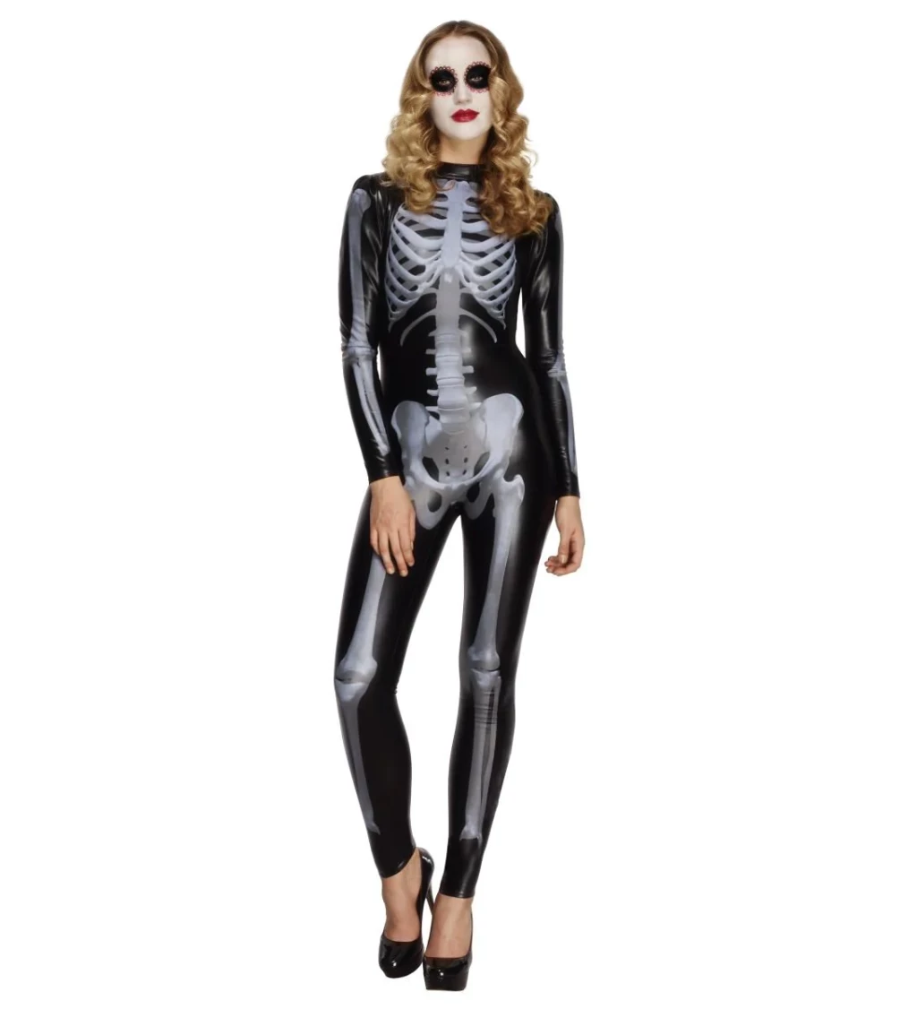 Dámský kostým Overal - Sexy Skeleton lady