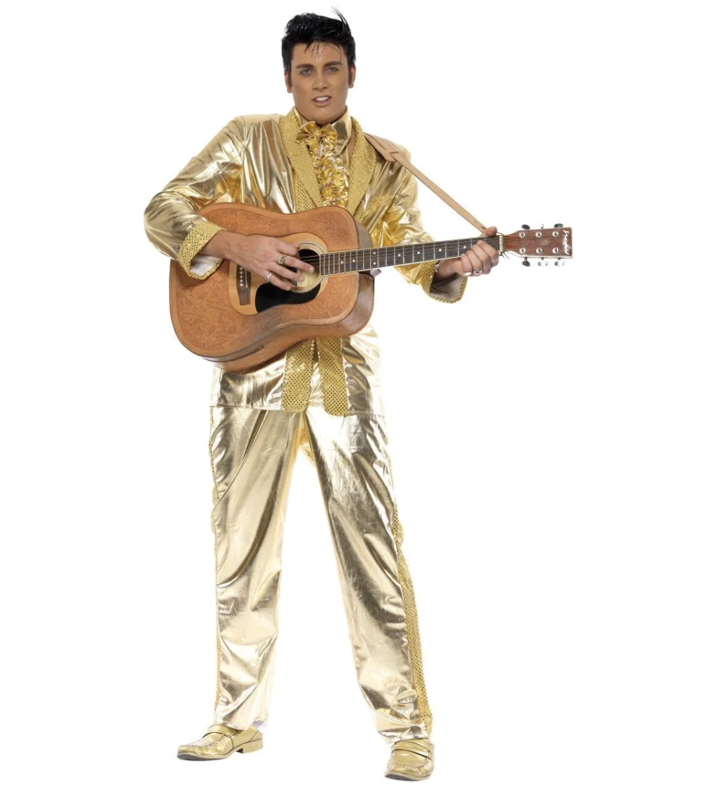 Pánský kostým Elvis zlatý