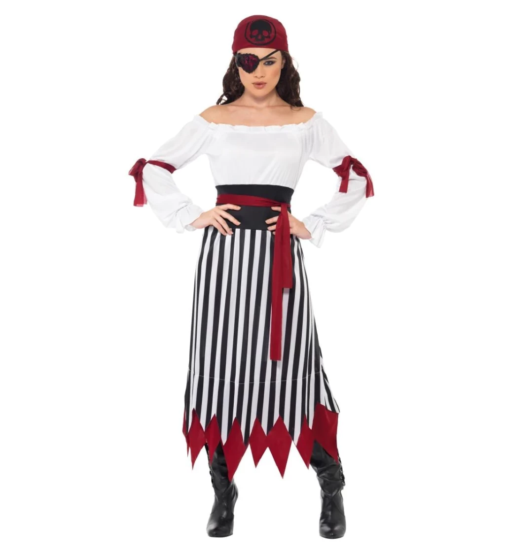 Dámský kostým Pirátka dlouhé šaty