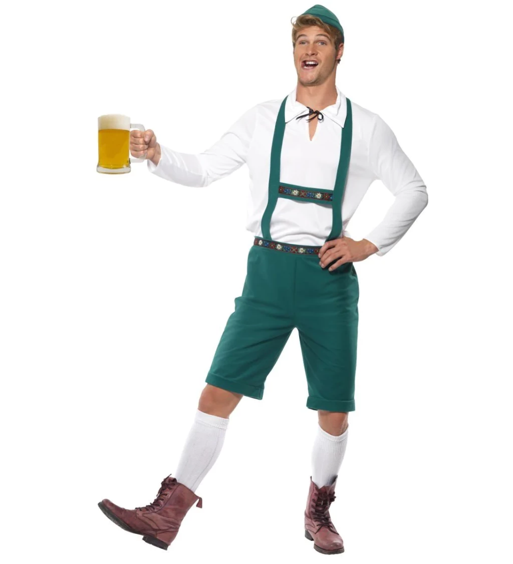 Pánský kostým Oktoberfest, barva zelená