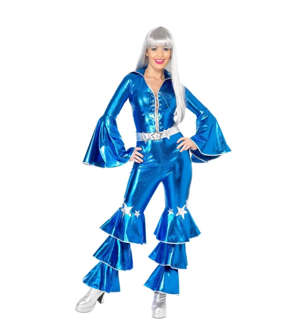Dámský kostým 70. léta, modrý