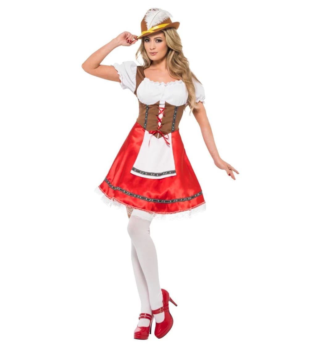 Dámský kostým Oktoberfest červený