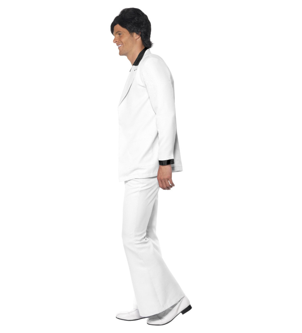 Pánský kostým 70. léta, bílo-černý oblek