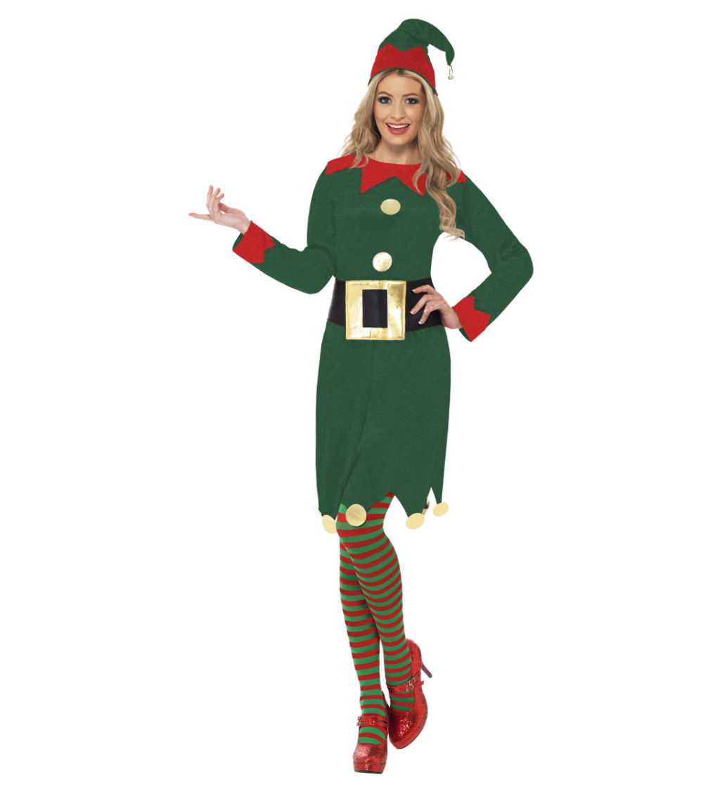 Dámský kostým Krásná vánoční elfka, deluxe