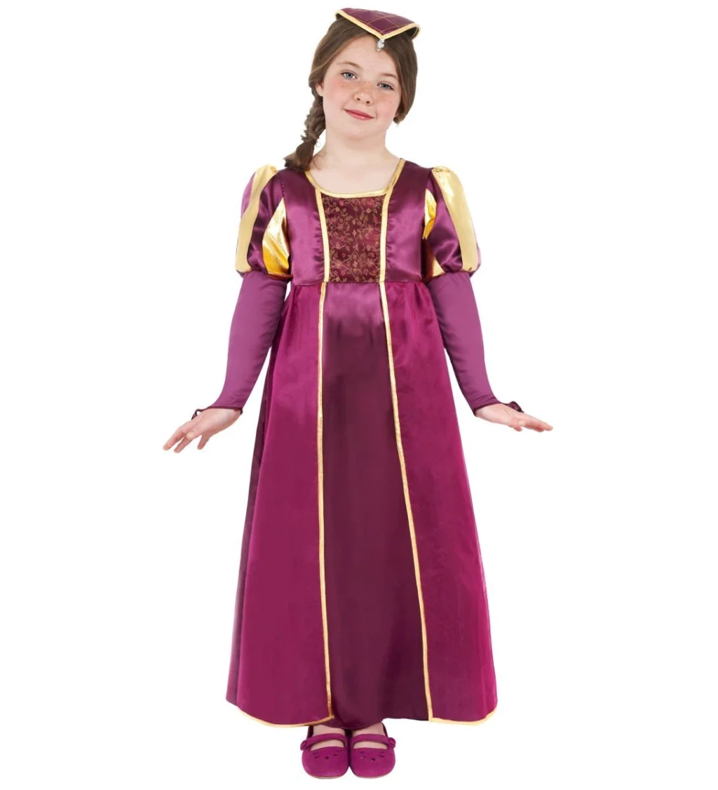 Dětský kostým Princezna, tmavě růžové šaty