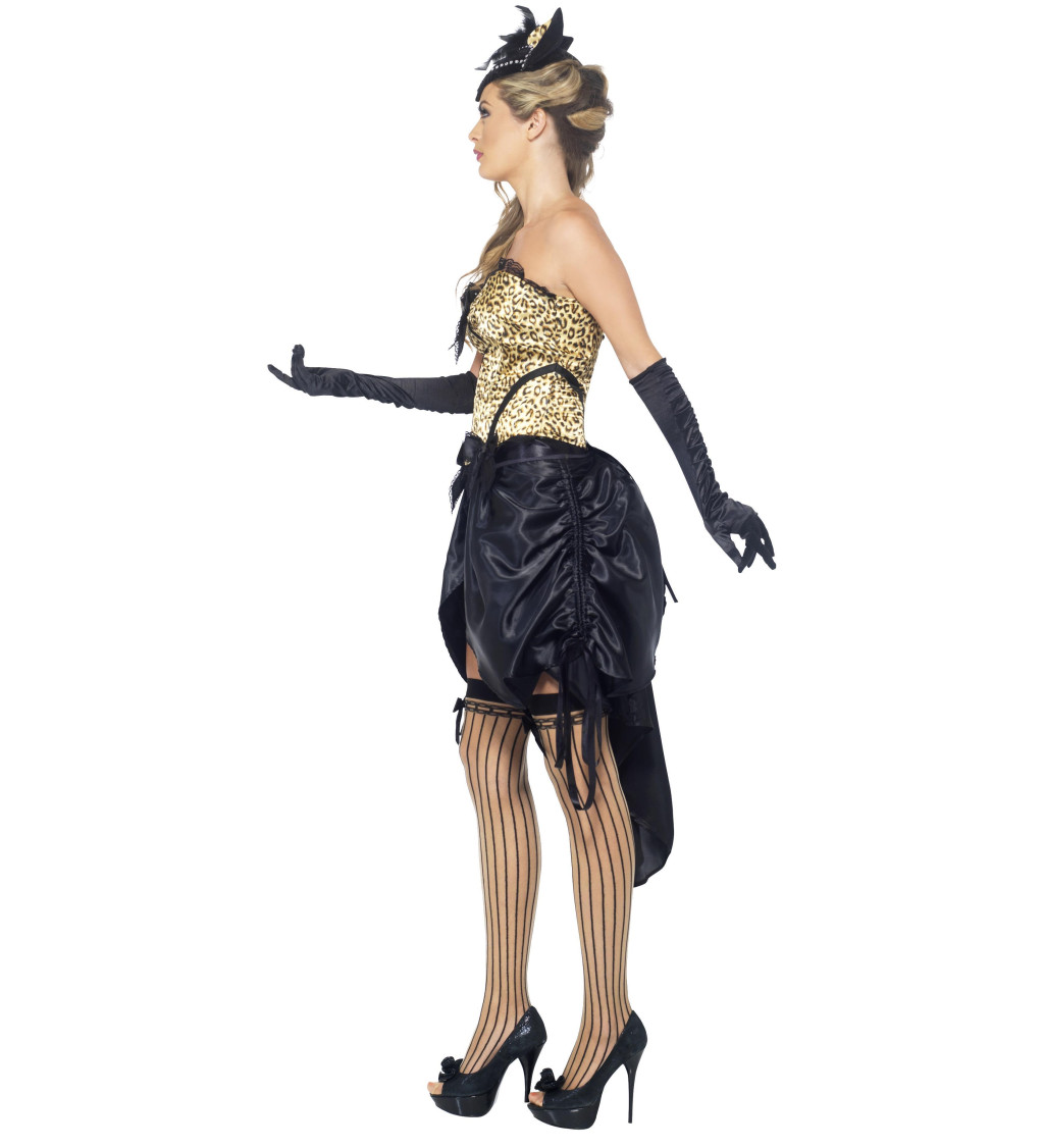 Dámský kostým tanečnice Burlesque, leopardí vzor