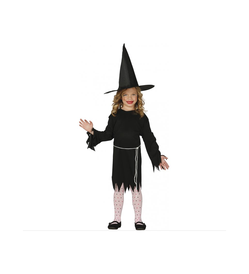 Dětský kostým čarodějka černá