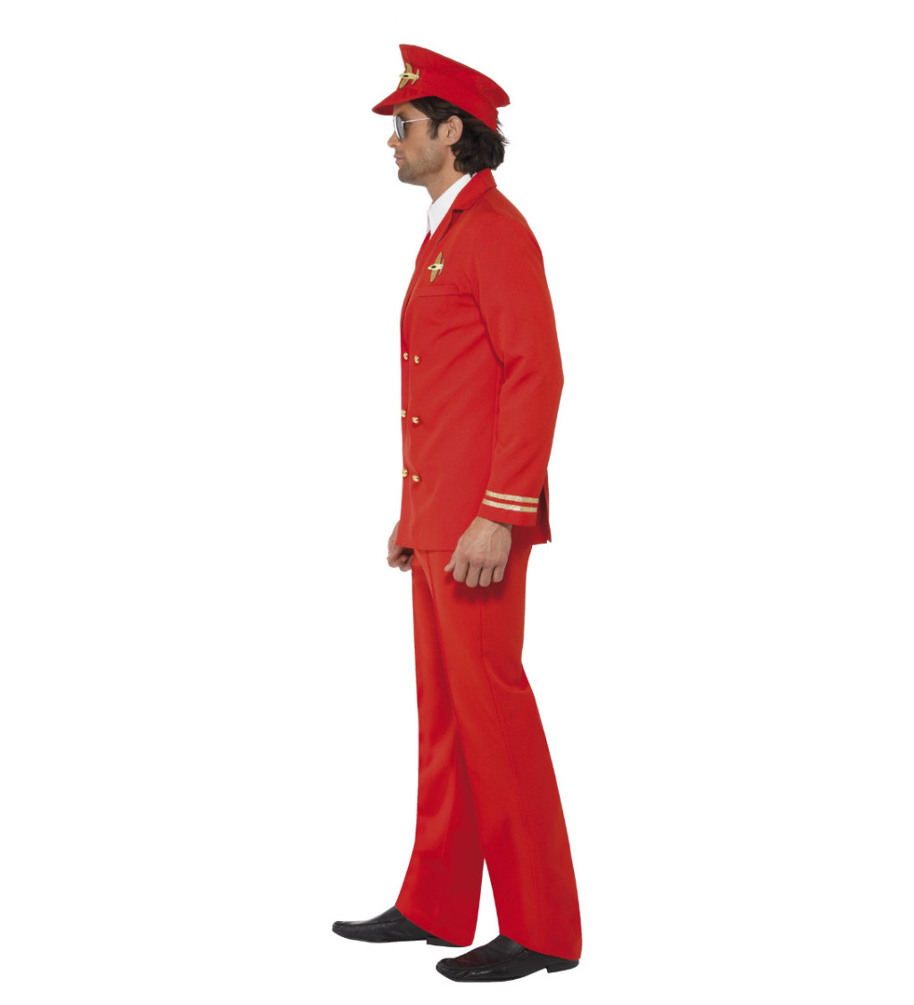 Pánský kostým Pilot, barva červená