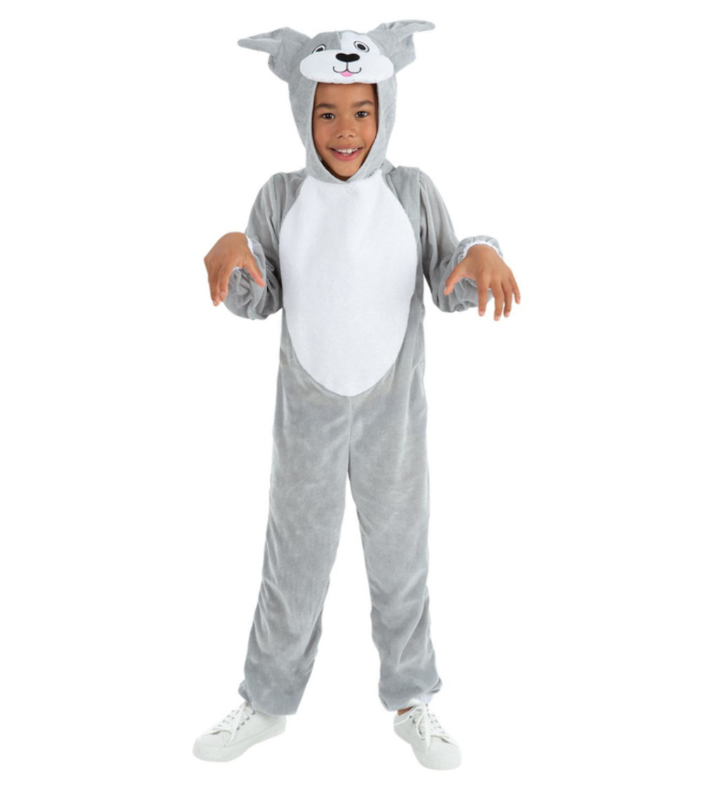 Dětský kostým Šedo-bílý pejsek