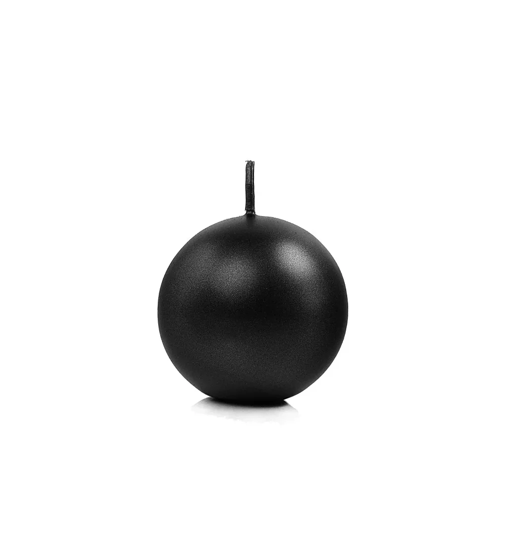 Černá perleťová svíčka - koule