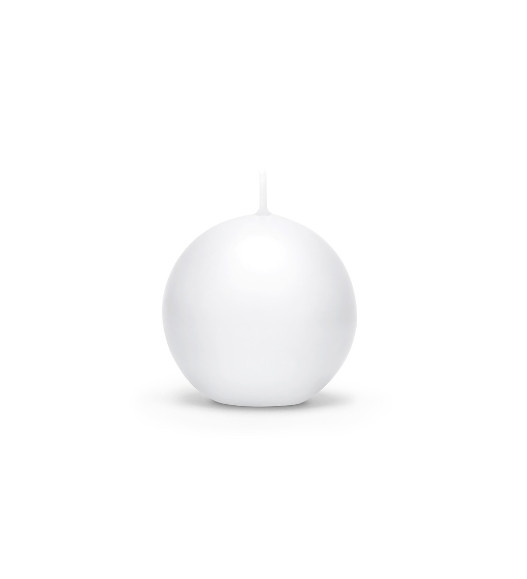 Matná bílá svíčka - koule