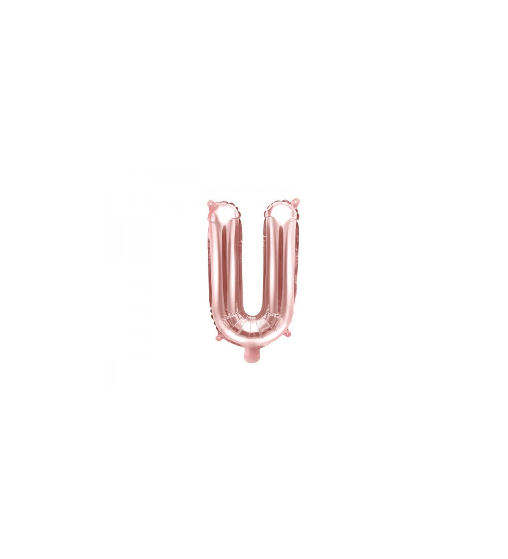 Balónek "U" - rosegold