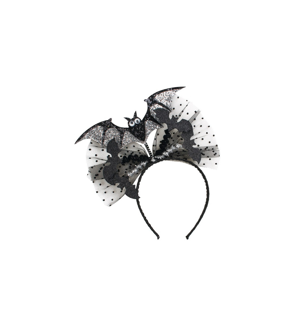 Čelenka černá s netopýrem