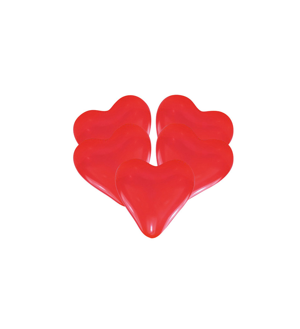 Červené balónky ve tvaru srdce
