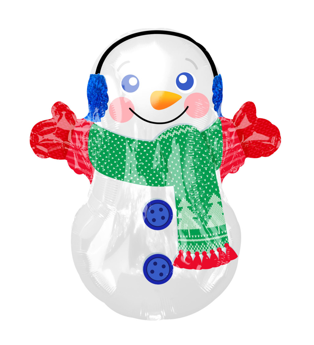 Fóliový balónek - oblečený Sněhulák