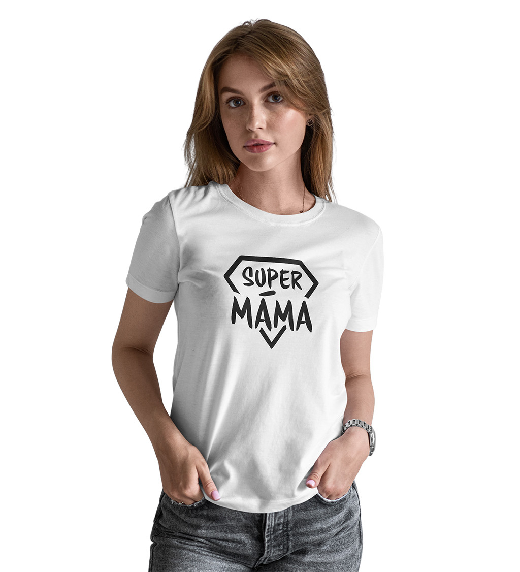Dámské triko bílé Super máma