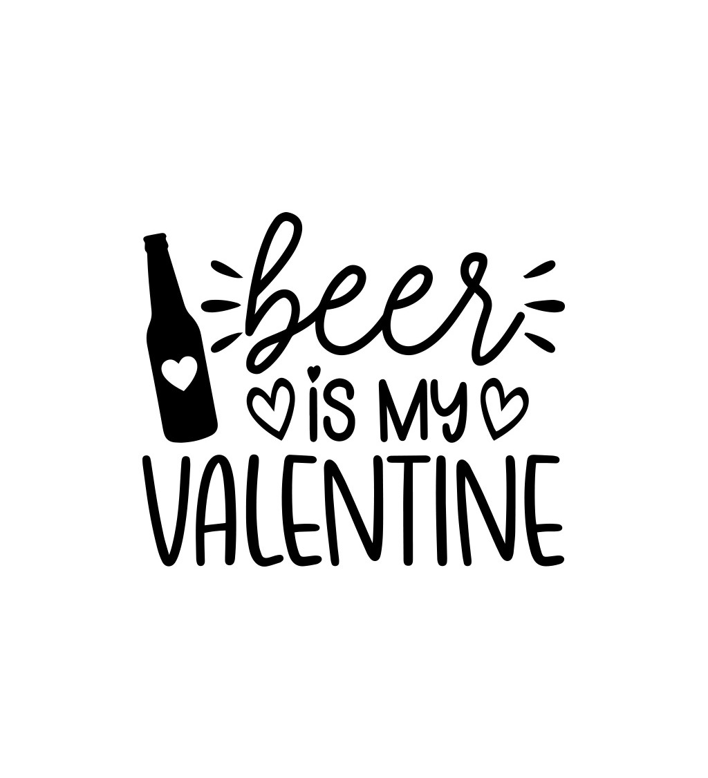 Pánské triko bílé Beer is my valentine