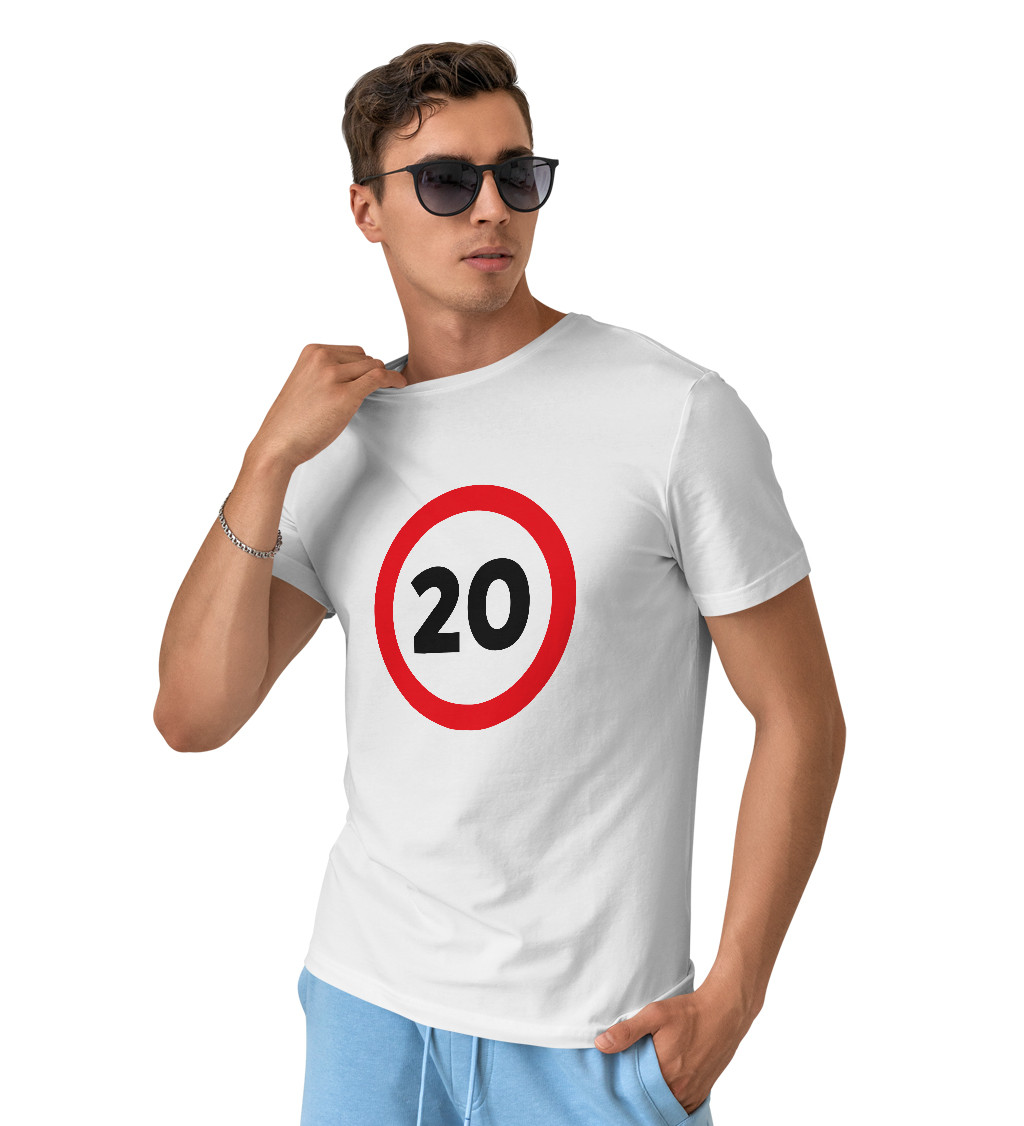 Pánské triko bílé - číslo 20