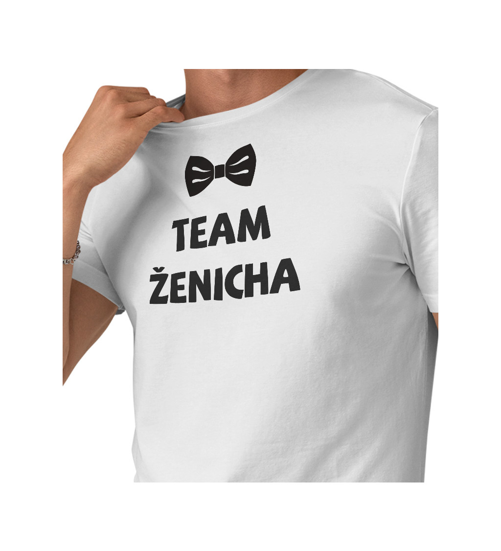 Tričko Ženich motýlek, bílé