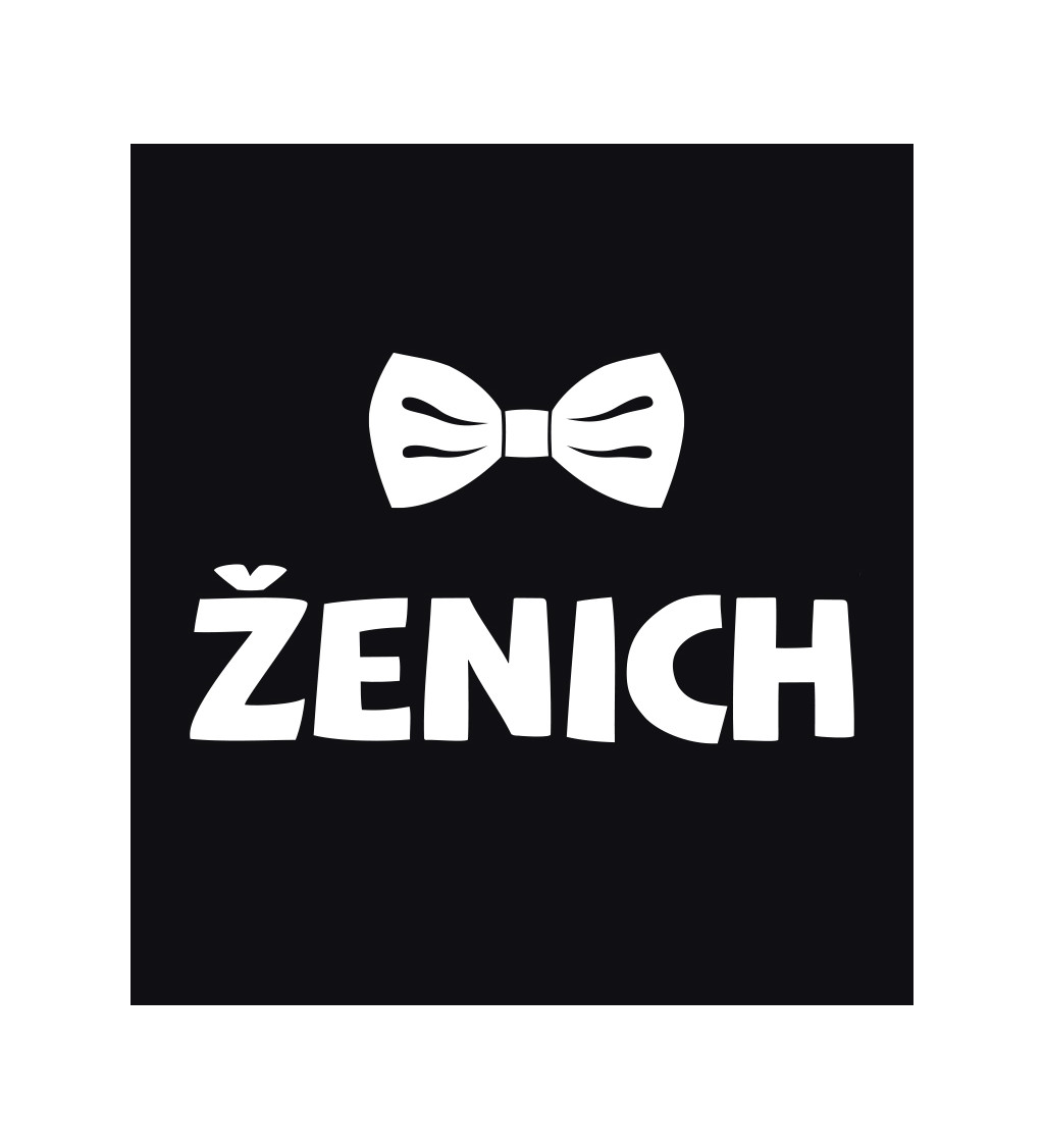 Tričko Ženich motýlek - černé