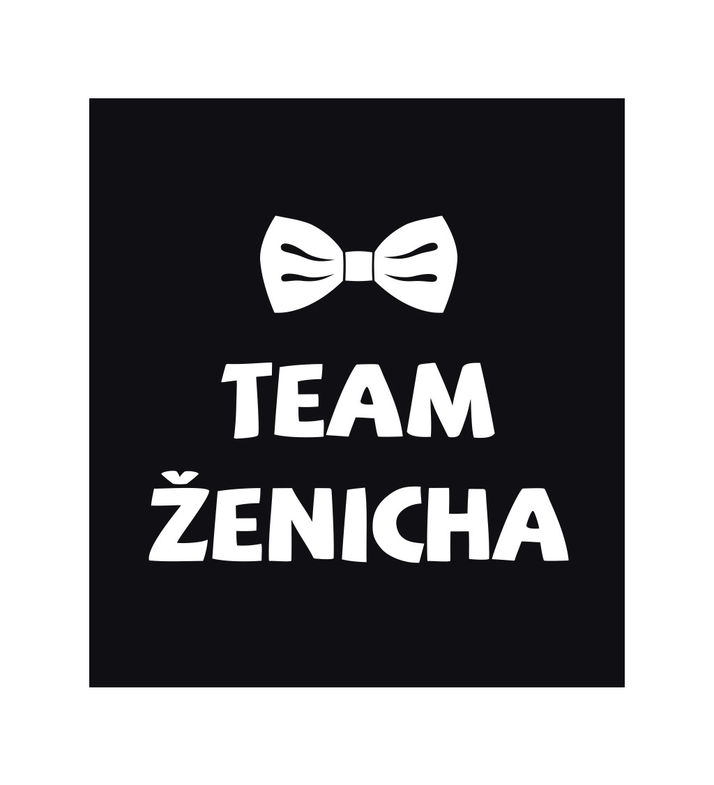 Tričko Team Ženicha s motýlkem - černé
