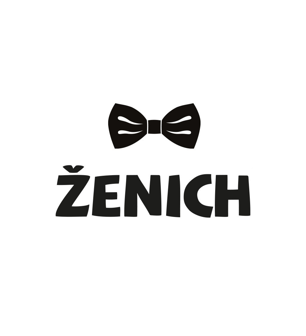 Tričko Team Ženicha s motýlkem - bílé