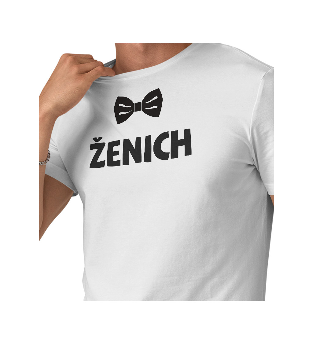 Tričko Team Ženicha s motýlkem - bílé