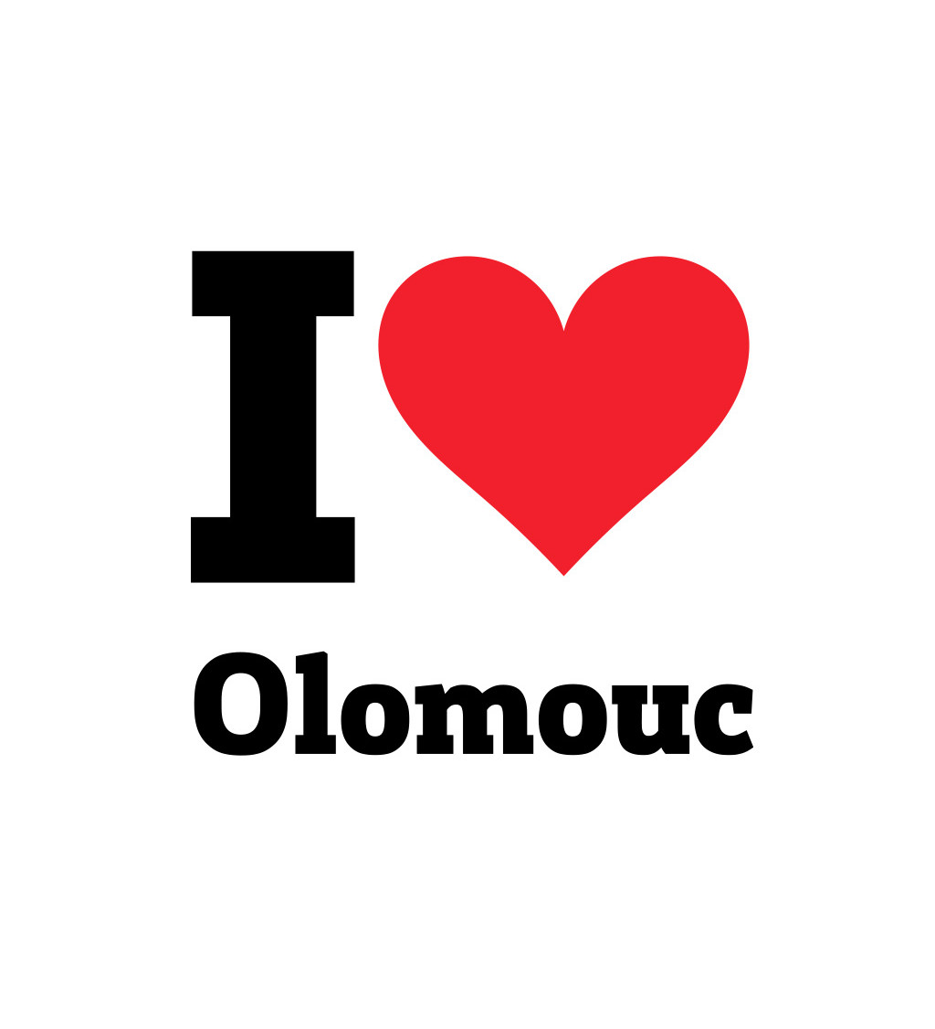 Pánské bílé triko - I love Olomouc