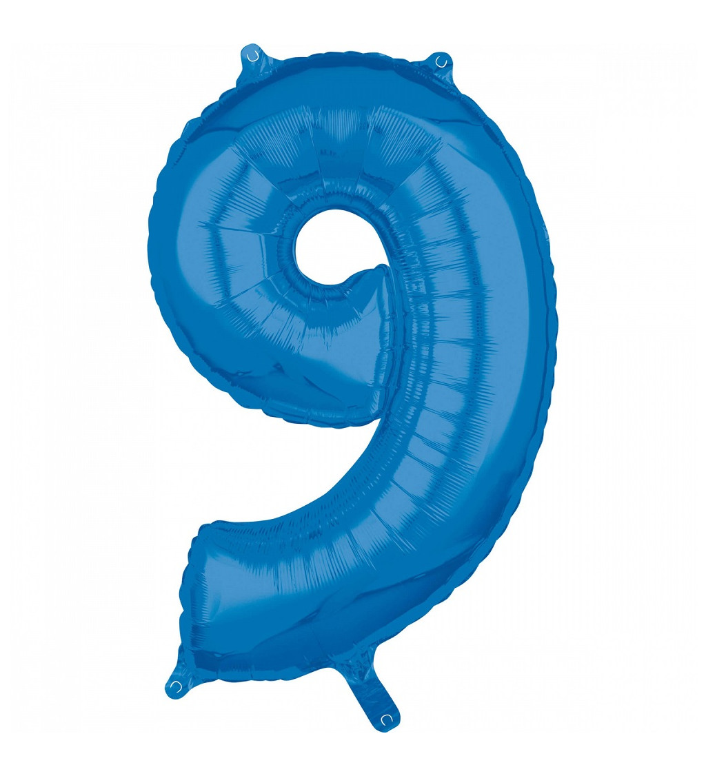 Balónek modrý s číslem 9