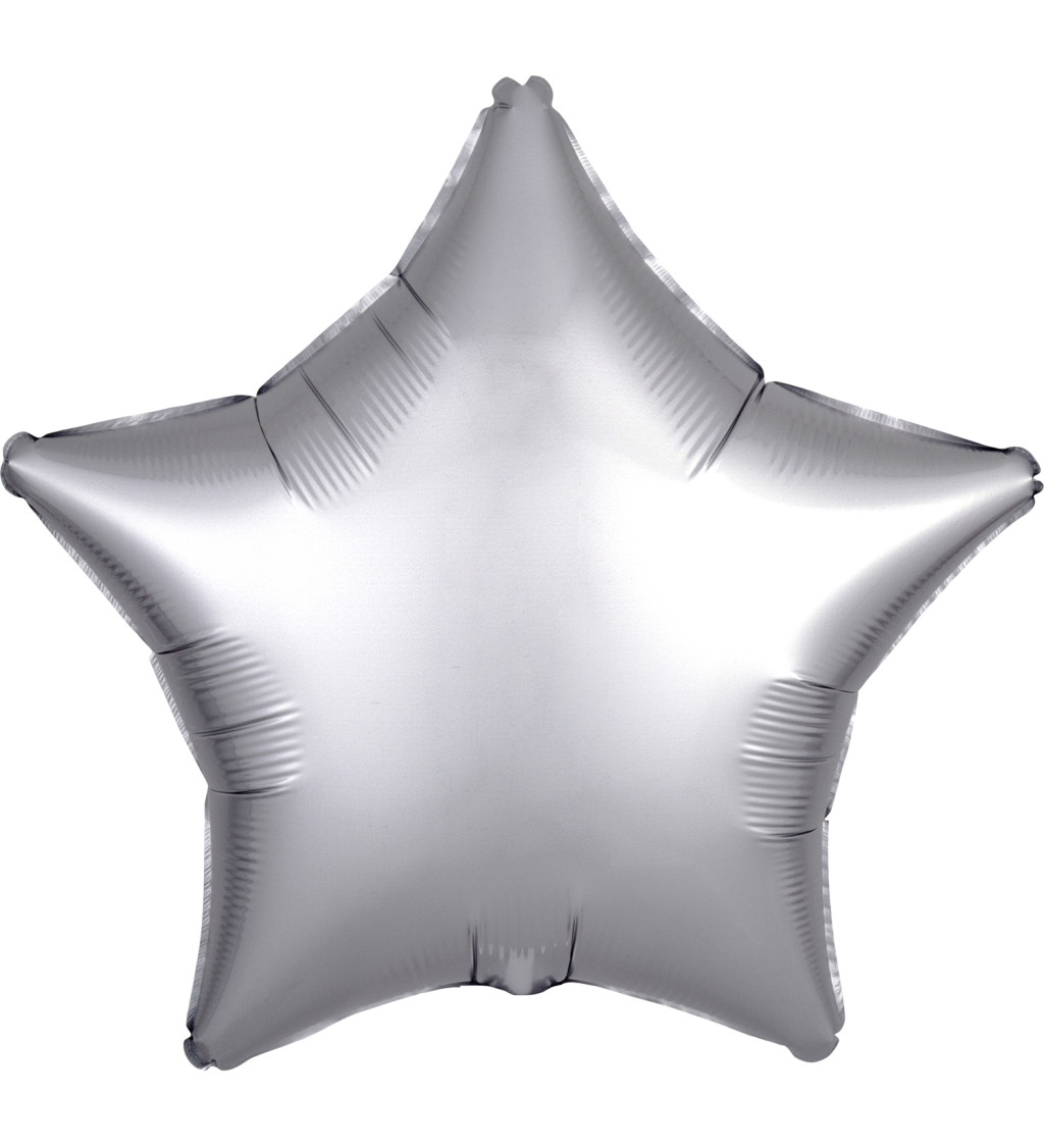 Foliový balónek - hvězda stříbrný
