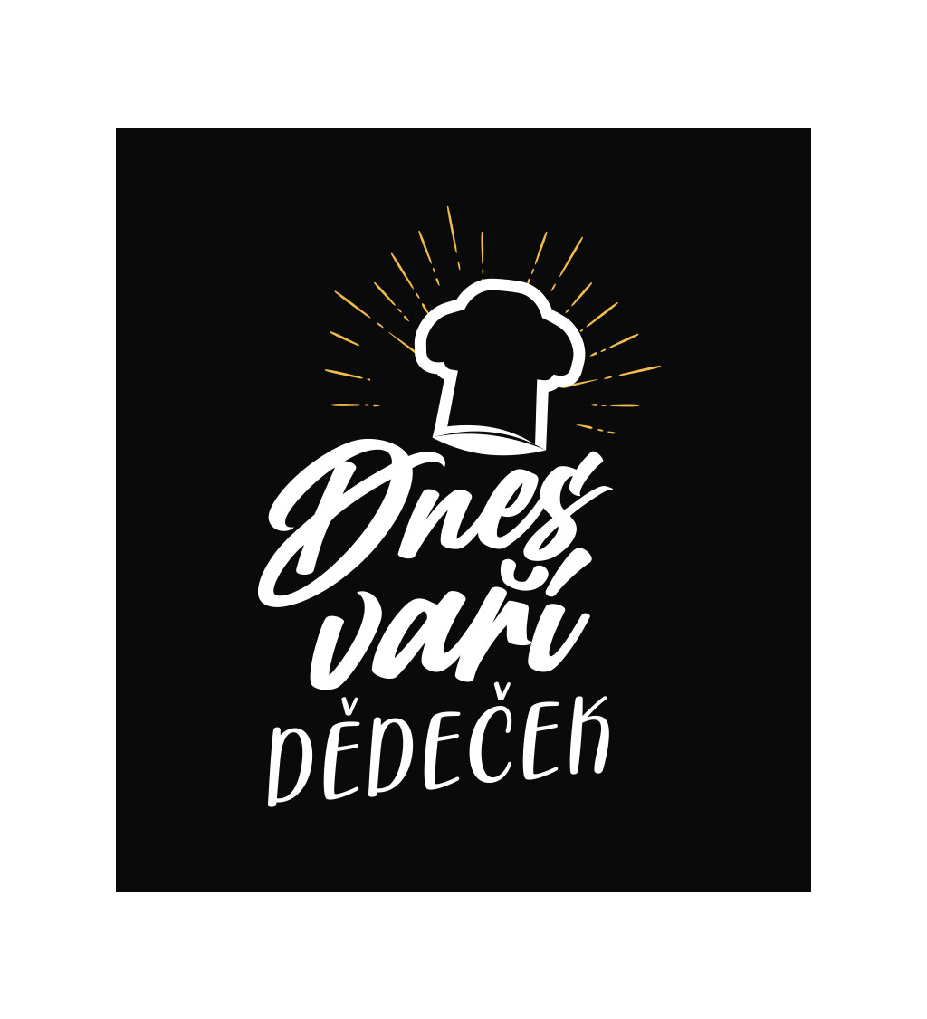 Zástěra Dnes vaří dědeček - černá