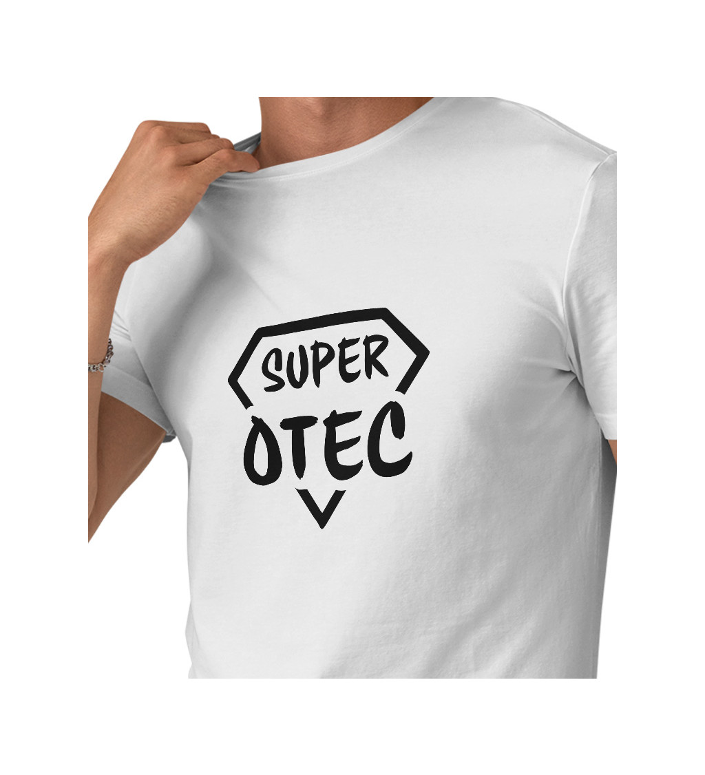 Pánské bílé tričko Super otec