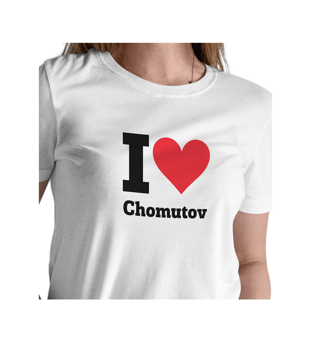 Dámské triko bílé - I love Chomutov