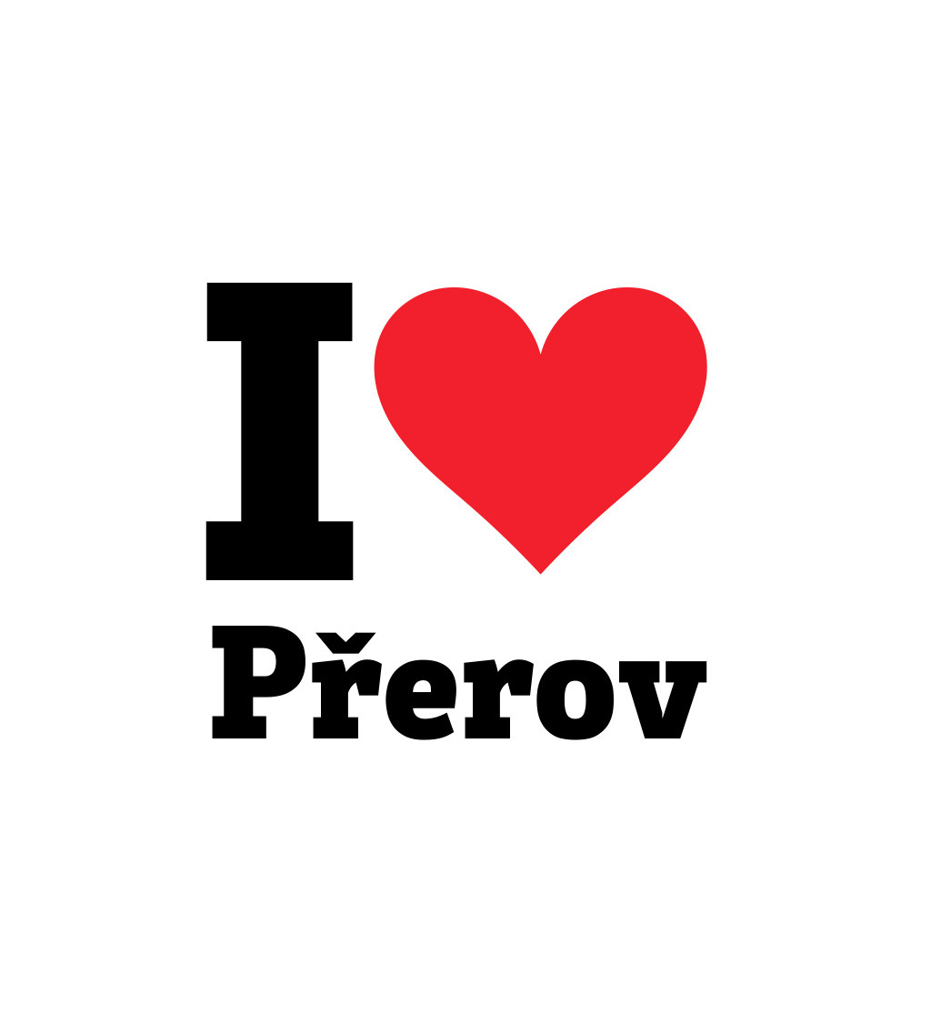 Dámské triko bílé - I love Přerov