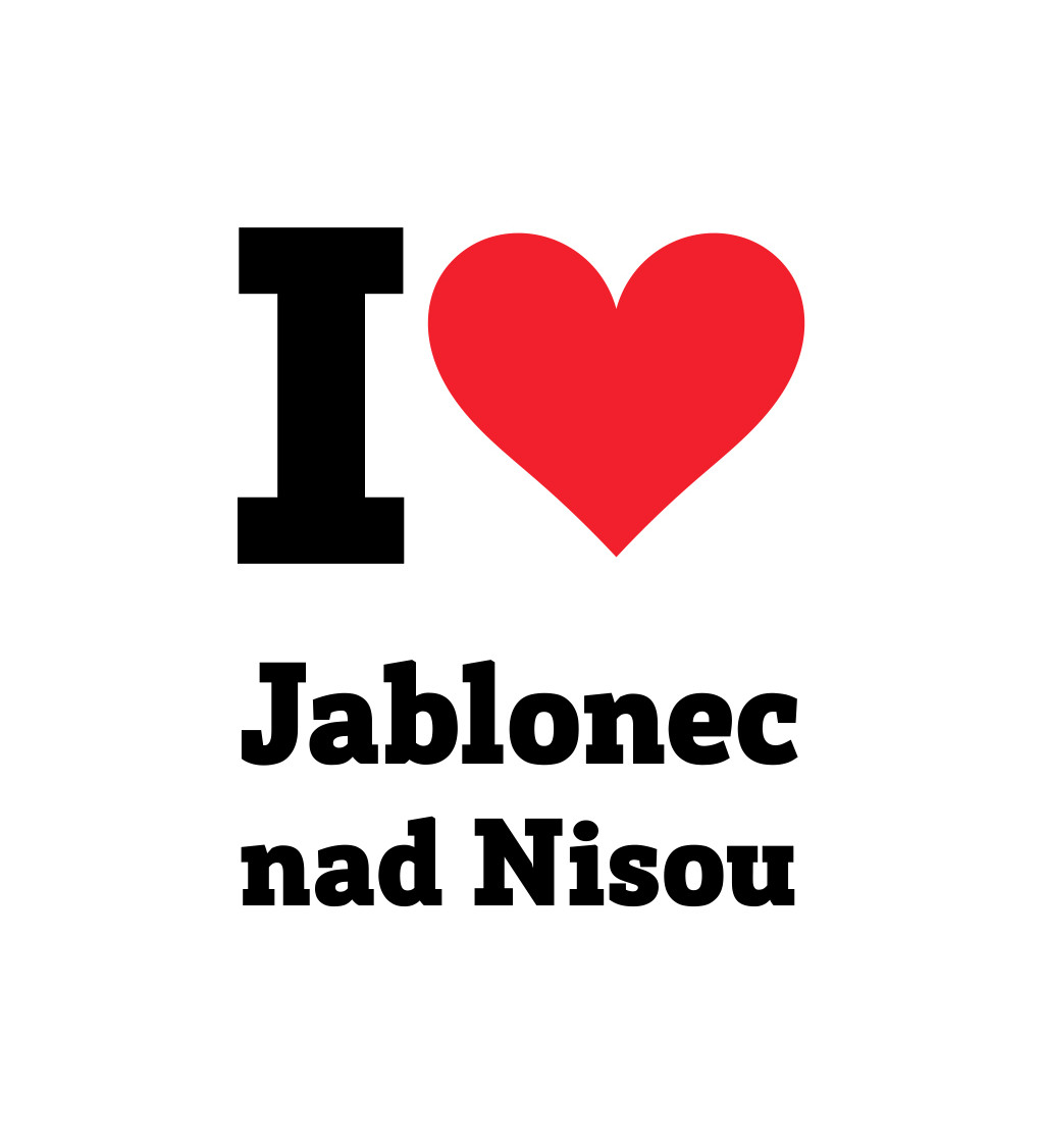 Pánské triko bílé - I love Jablonec nad Nisou