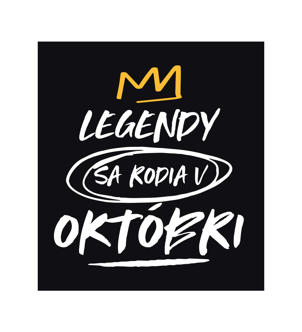 Pánske tričko čierne Legendy sa rodia v októbri M