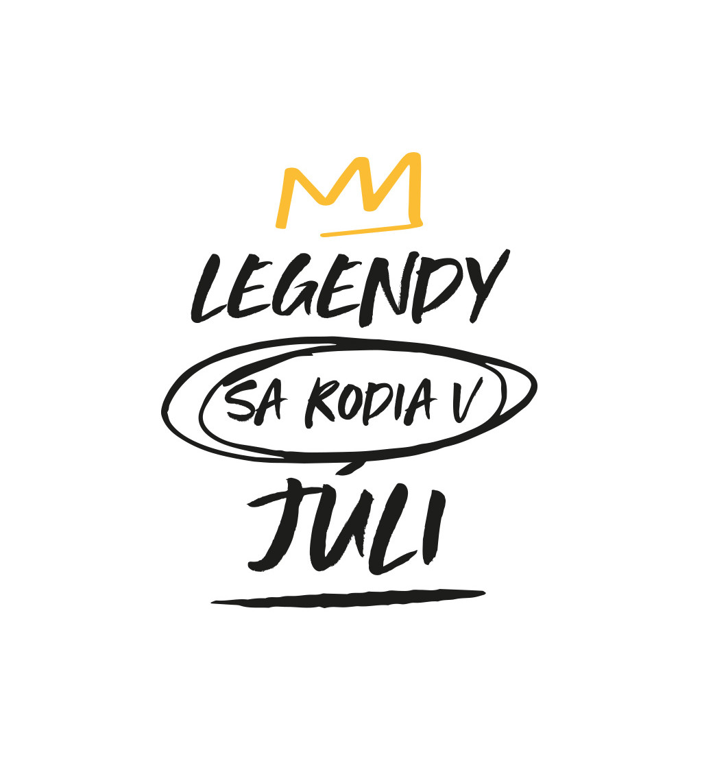 Dámske tričko biele Legendy sa rodia v júli XS