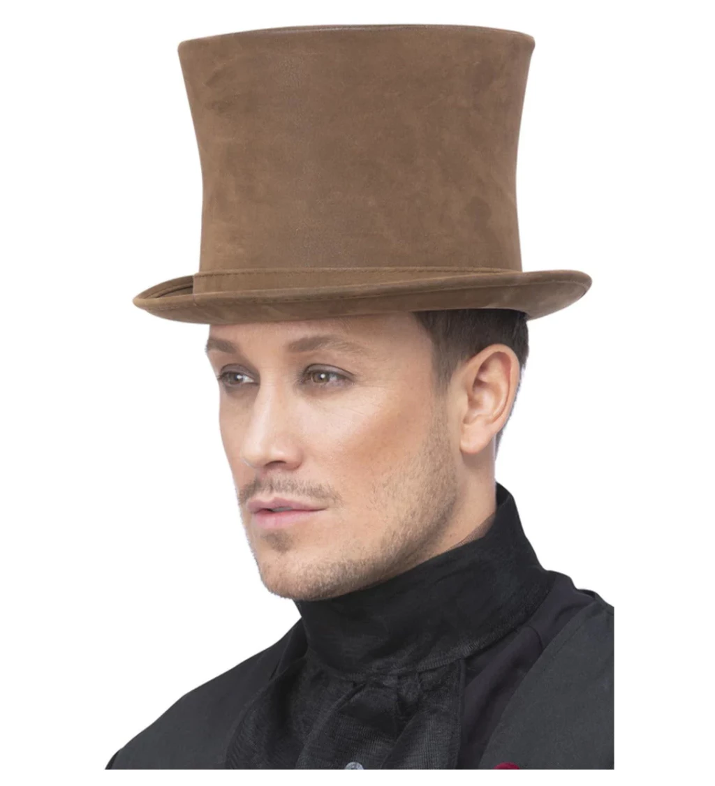 Viktoriánský klobouk - hnědý
