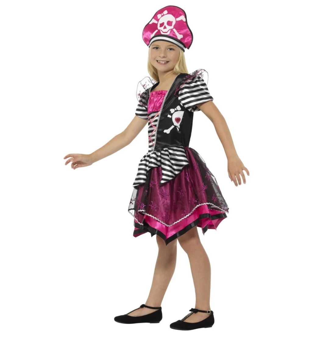 Pirátka růžová dětský kostým