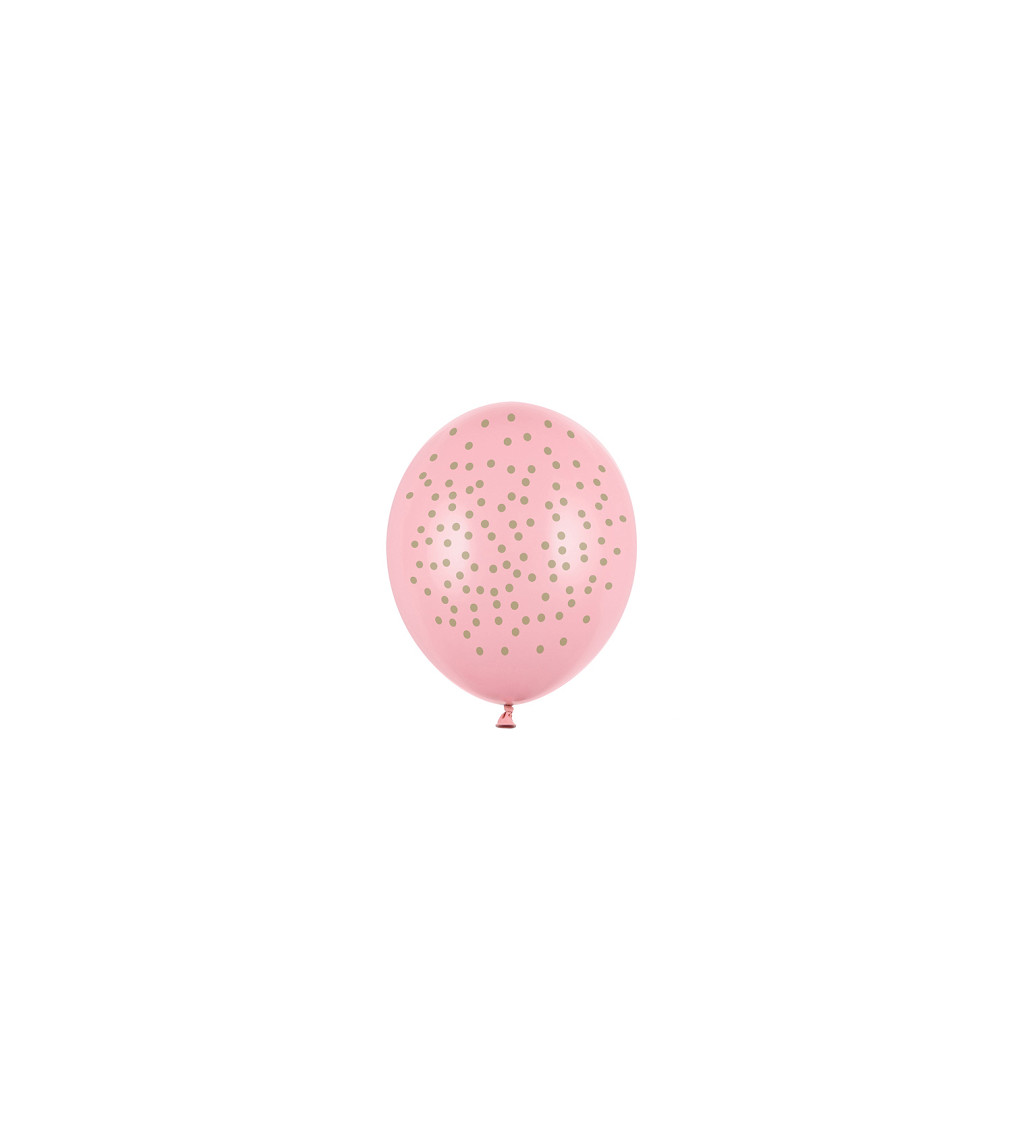 Růžové balóny s puntíky