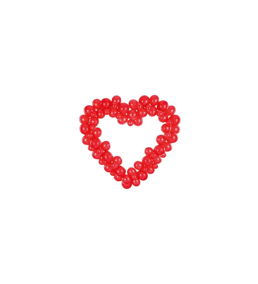 Červená girlanda - balónkové srdce