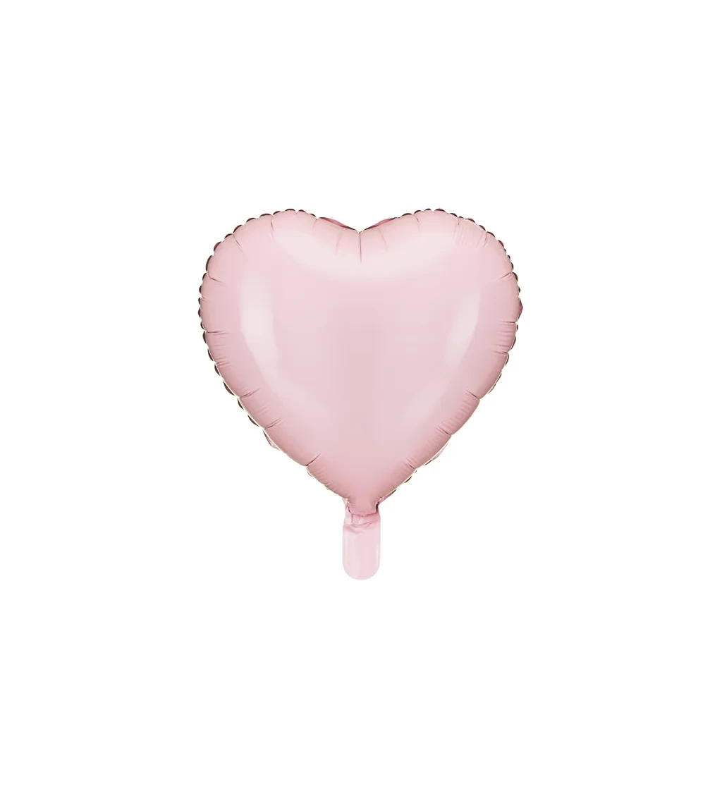 Světle růžové srdce balónek