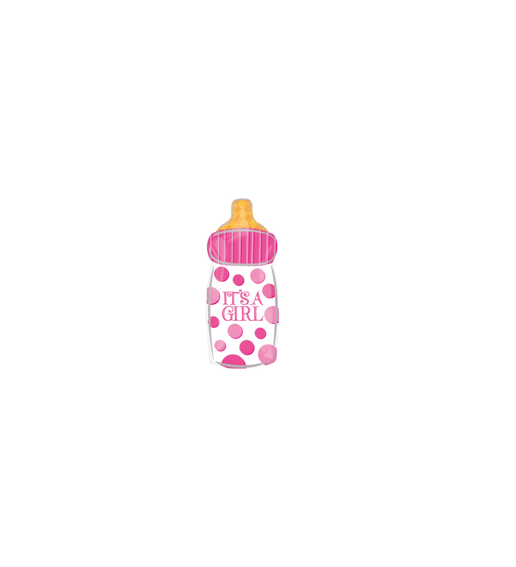Fóliový balón - lahvička růžová