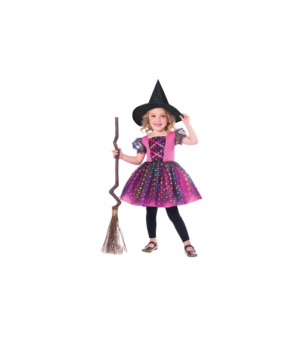 Rainbow čarodějka dětský kostým