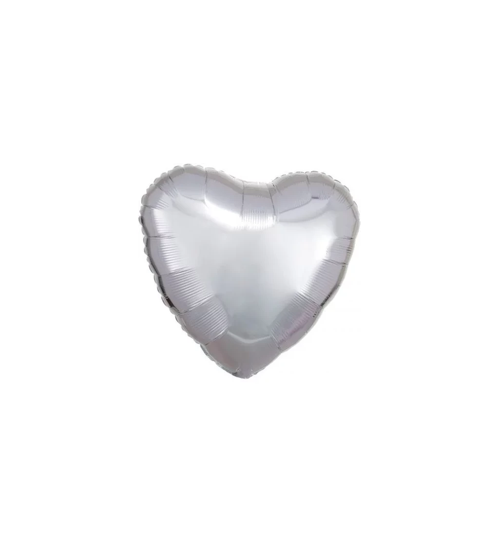 Stříbrné srdce balónek