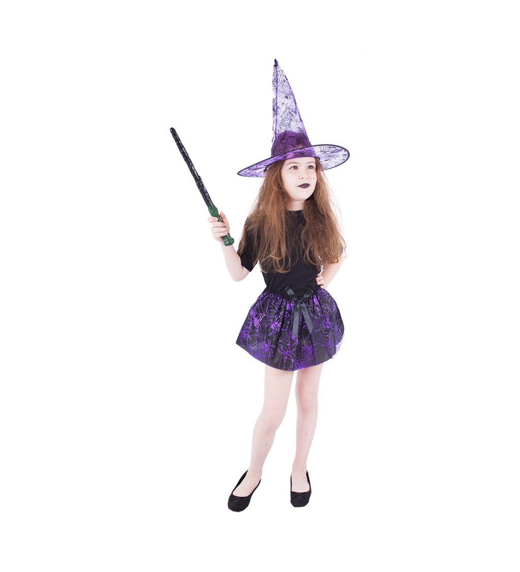 Čarodějnický dětský set - tutu sukně a fialový klobouk