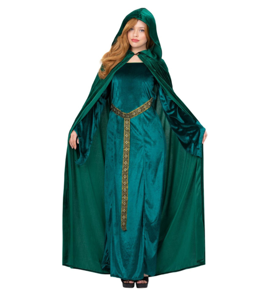 Luxusní plášť, smaragdově zelený