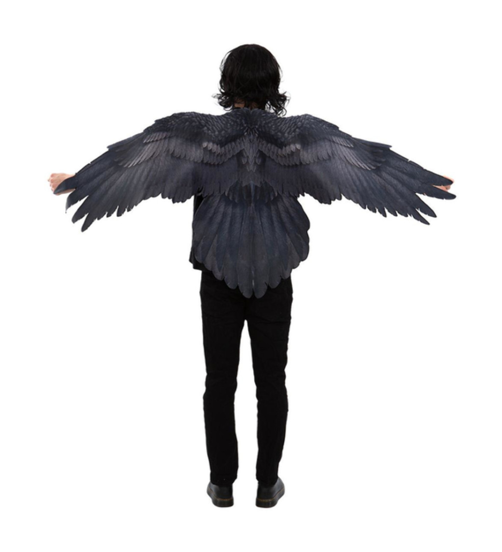 Havraní černý plášť s křídly