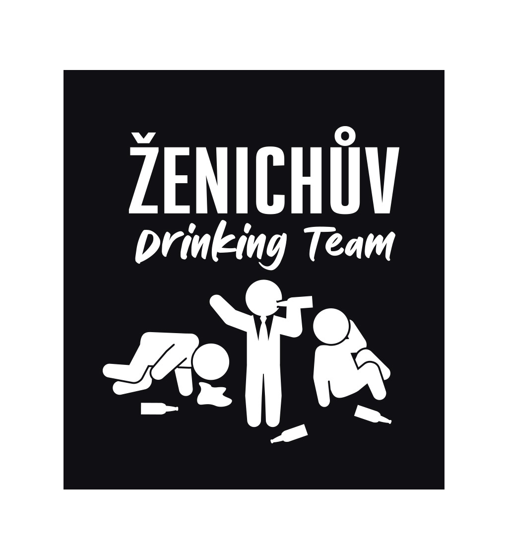 Pánské tričko - černé, Ženichův drinking team